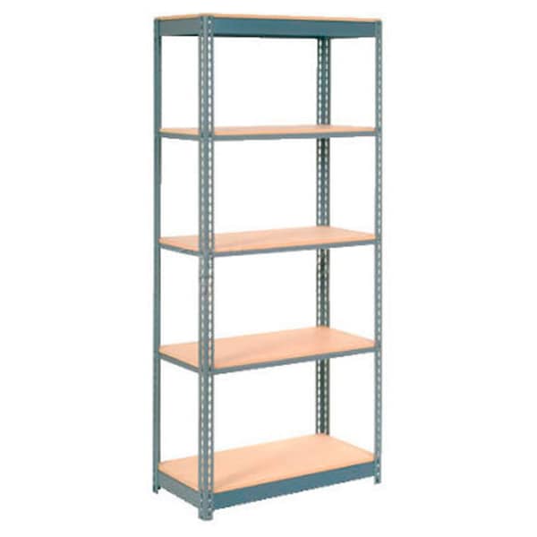 Heavy Duty Shelving 36W x 24D x 96H With 5 Shelves, Wood Deck, Gray